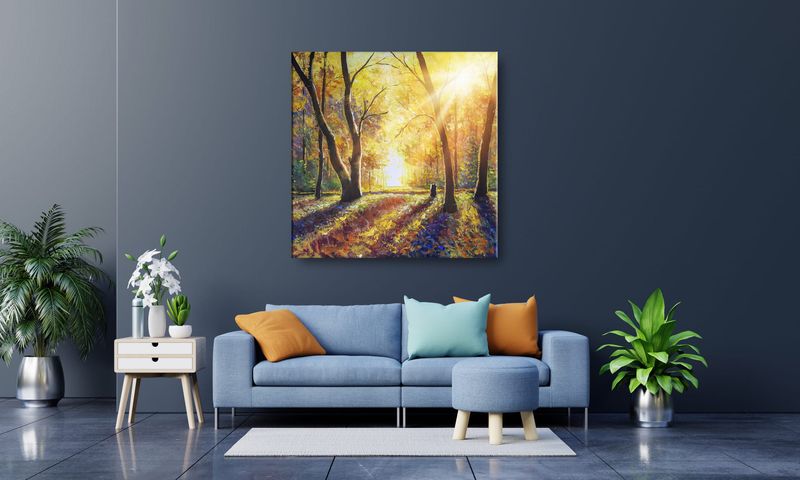 OBRAZ NA PŁÓTNIE 037 Jesienne słońce 60x60cm zdjęcie 4