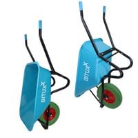 19708Taczka ogrodowa jednokołowa raczka budowlana niebieska wytrzymała 100l