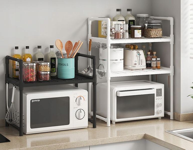 PÓŁKA KUCHENNA pod mikrofalówkę ORGANIZER CZARNA 2poziomy 48cm REGAŁ zdjęcie 9