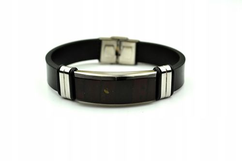 BRANSOLETA MĘSKA BURSZTYN SKÓRA STAL na Arena.pl