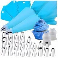 RĘKAW CUKIERNICZY 2x DEKORATOR DO TORTÓW SILIKONOWY 24EL TYLKI