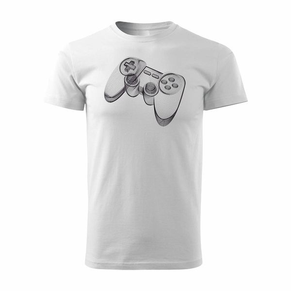 Koszulka z padem dla gracza gamer gamingowa pad ps 5 męska biała REGULAR L zdjęcie 1