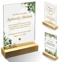 PERSONALIZOWANA STATUETKA ŚLUBNA NA SZKLE prezent pamiątka dla pary młodej