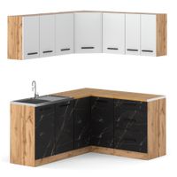 Kuchnia Narożna Nowoczesna Modułowa Z Blatem 3.2m Wotan Biały San Sebastian