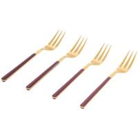 Widelczyki deserowe złote 4 szt 16 cm fioletowe