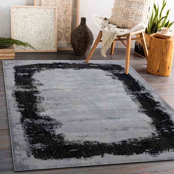RUG/LU/IONA/FRAME/BLACK+GREY/140x190 zdjęcie 5