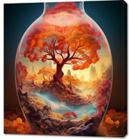 Obraz 90x100cm Drzewo Życia w Szkle