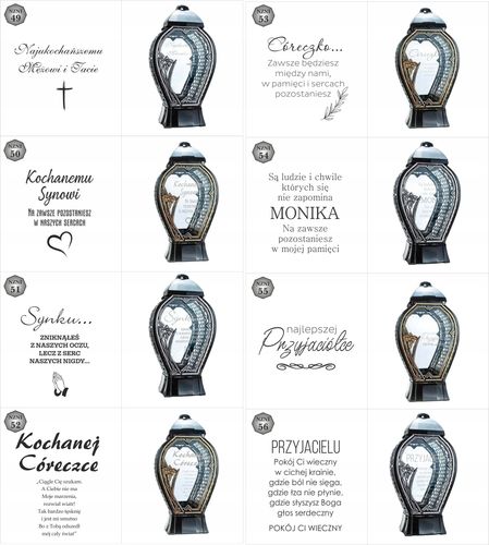 Latarenka nagrobna z imieniem i datą nowoczesny znicz wszystkich świętych na Arena.pl