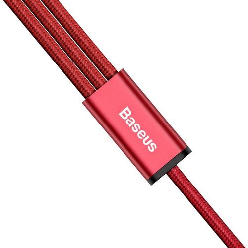 Kabel Usb Baseus Rapid 3W1 Typ C / Lightning / Micro 3A 1,2M - Czerwony na Arena.pl