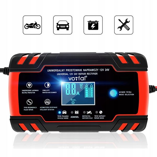 ŁADOWARKA PROSTOWNIK DO AKUMULATORA 12/24V AGM ŻEL zdjęcie 2