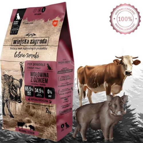 sucha karma dla psa wiejska zagroda leśne smaki wołowina z dzikiem l 2kg na Arena.pl