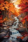 Plakat 68x101cm Jesienne Wodospady