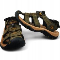 BUTY ROBOCZE SANDAŁY TREKKINGOWE SPORTOWE ODDYCHAJĄCE MĘSKIE SKÓRZANE