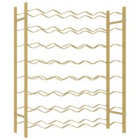 Stojak na 48 butelek wina, złoty, metalowy