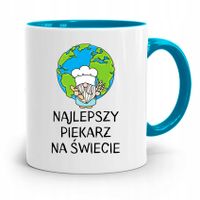Kubek Błękitny Dla Najlepszego Piekarza Na Świecie Z Nadrukiem Ze Zdjęciem