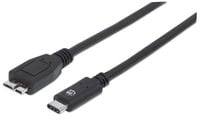 KABEL USB C-MicroB M/M 1,0m USB3.1 SuperSpeed+ Manhattan 353397