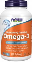 NOW FOODS OMEGA 3 200k FISH OIL KWASY TŁUSZCZOWE EPA DHA
