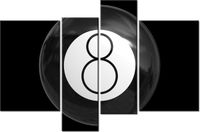 130CM 85 OBRAZ 4 ELEM CZARNA BILA ŚCIENNY