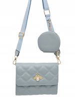 Victoria J torebka listonoszka portfelik pikowana pszczoła niebieski VJ-956