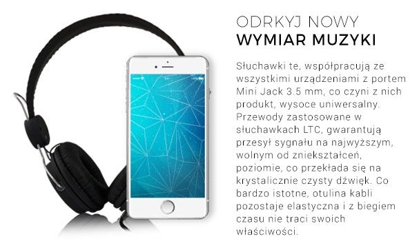 SŁUCHAWKI LTC NAUSZNE LTC53 CZARNE zdjęcie 3