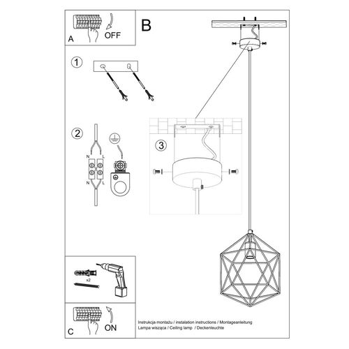 Lampa wisząca GASPARE biała na Arena.pl