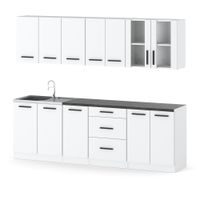 Meble Kuchenne Białe Mat Nowoczesne Zestaw Mebli Kuchennych Remino 2.6m