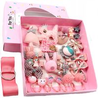 Zestaw dla dziewczynki prezent gumki spinki wsuwki  E24_Różowy3