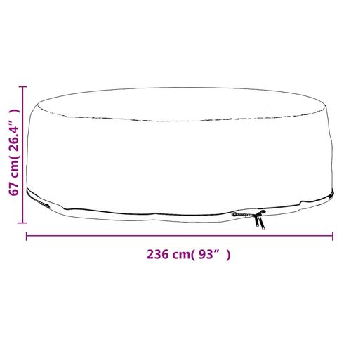 Pokrowiec na meble wypoczynkowe, 10 oczek, Ø236x67 cm, okrągły na Arena.pl