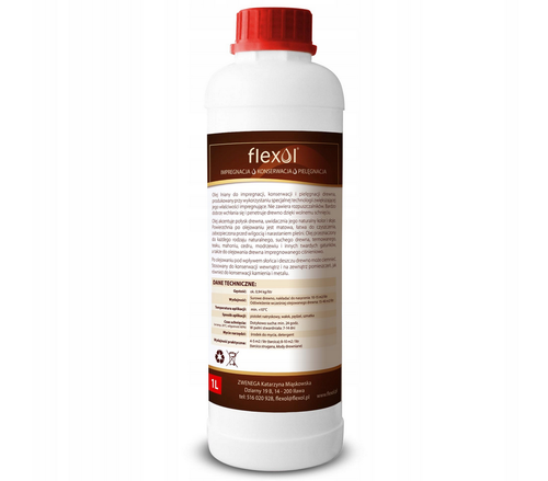 OLEJ LNIANY IMPREGNAT 1L NATURALNY 100% DO DREWNA FLEXOL pędzel gratis na Arena.pl