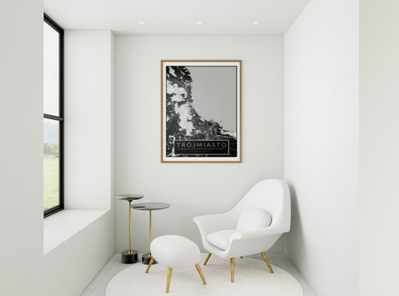 Trójmiasto czarna mapa - plakat 70x100 cm zdjęcie 2