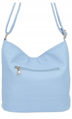 Herisson torebka worek zamek skóra ekologiczna pikowana błękitny 1052L2091 na Arena.pl