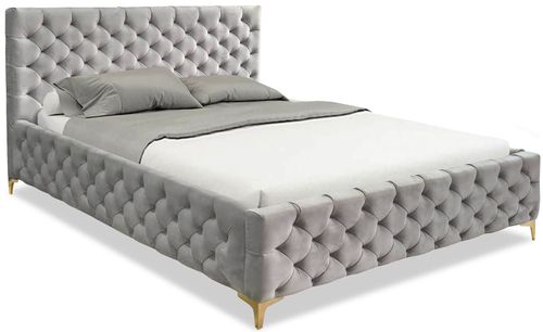 Eleganckie Łóżko Pikowane Nemo 160x200 Jasno Szary na Arena.pl