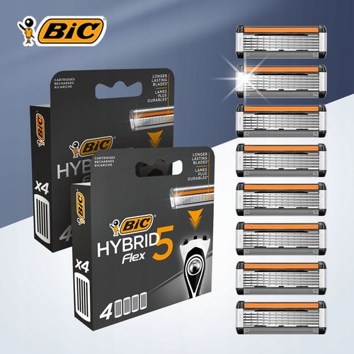 BIC HYBRID 5 FLEX WKŁADY DO MASZYNEK OSTRZA NOŻYKI ZESTAW BLISTER x8 na Arena.pl