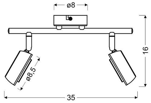 Mild listwa 2x6W LED szary 3000K na Arena.pl