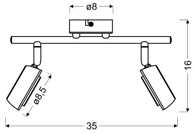 Mild listwa 2x6W LED szary 3000K zdjęcie 3