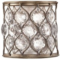 Antyczna LAMPA kinkiet Lucia FE-LUCIA1 Elstead FEISS okrągła OPRAWA metalowa ścienna glamour srebrna