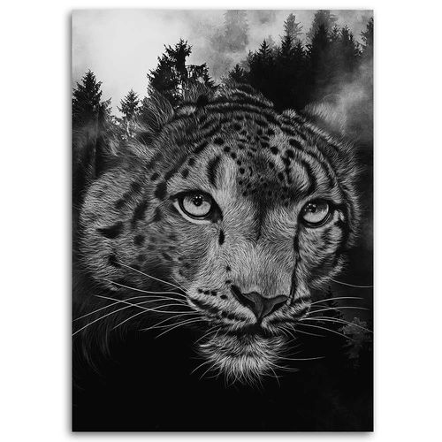 Obraz na płótnie – Canvas, Leopard na tle lasu 40x60 na Arena.pl