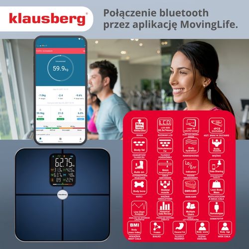 analityczna waga łazienkowa smart ios android klausberg kb-7940 na Arena.pl