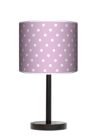 Lampa stołowa - drewniana duża - Kropki Pink