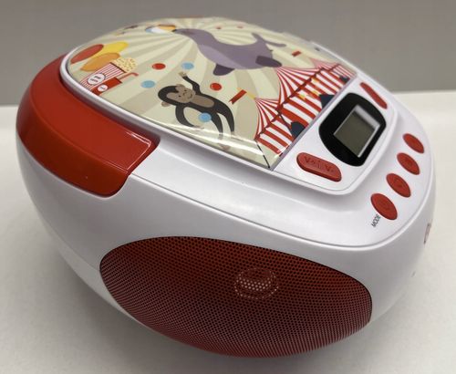 Metronic Odtwarzacz CD Circus z wejściem USB AUX czerwono biały cyrk na Arena.pl