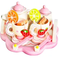 Drewniany Serwis dla Dzieci Zestaw do Herbaty Kawy