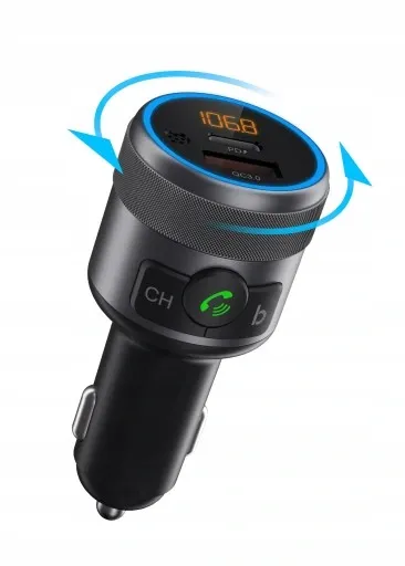 TRANSMITER FM BLUETOOTH USB TYP C QC 3.0 + PD BASS zdjęcie 13