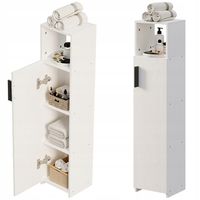 Szafka łazienkowa słupek wąski biały drzwi wysoki półki nowoczesna 101 cm