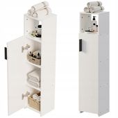 Szafka łazienkowa słupek wąski biały drzwi wysoki półki nowoczesna 101 cm