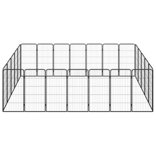 Kojec dla psa, 24 paneli, czarny, 50x100 cm, stal na Arena.pl