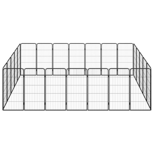 Kojec dla psa, 24 paneli, czarny, 50x100 cm, stal zdjęcie 2