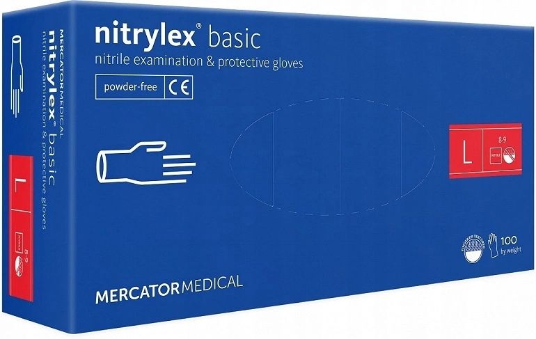 Rękawice Nitrylowe 100 szt. Nitrylex Basic Dark Blue 9-L zdjęcie 4
