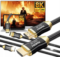 KABEL PRZYŁĄCZE PRZEWÓD HDMI 2M PRZEWÓD V2.1 8K 4K / PREMIUM ZŁOTE WTYKI