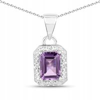 SREBRNY WISIOREK AMETYST I CYRKONIE