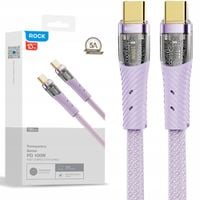 Kabel Rock USB typ C - USB typ C 1 m fioletowy